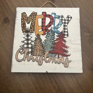 Festive Multicolor Christmas Wall Sign